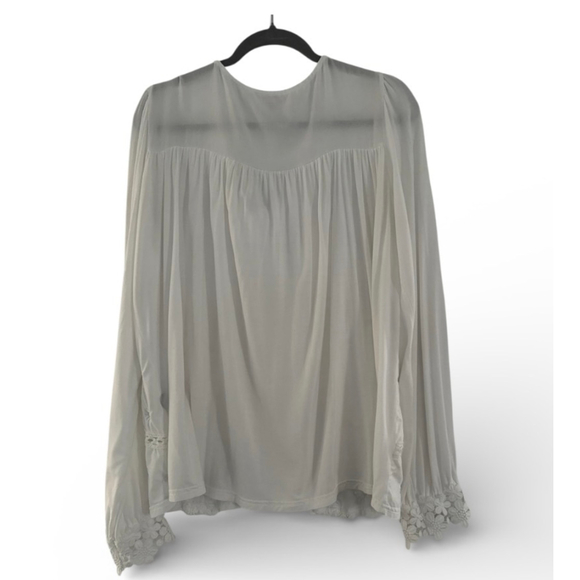 Women's POL White Floral Embroidered Blouse, Size L - Picture 4 of 8